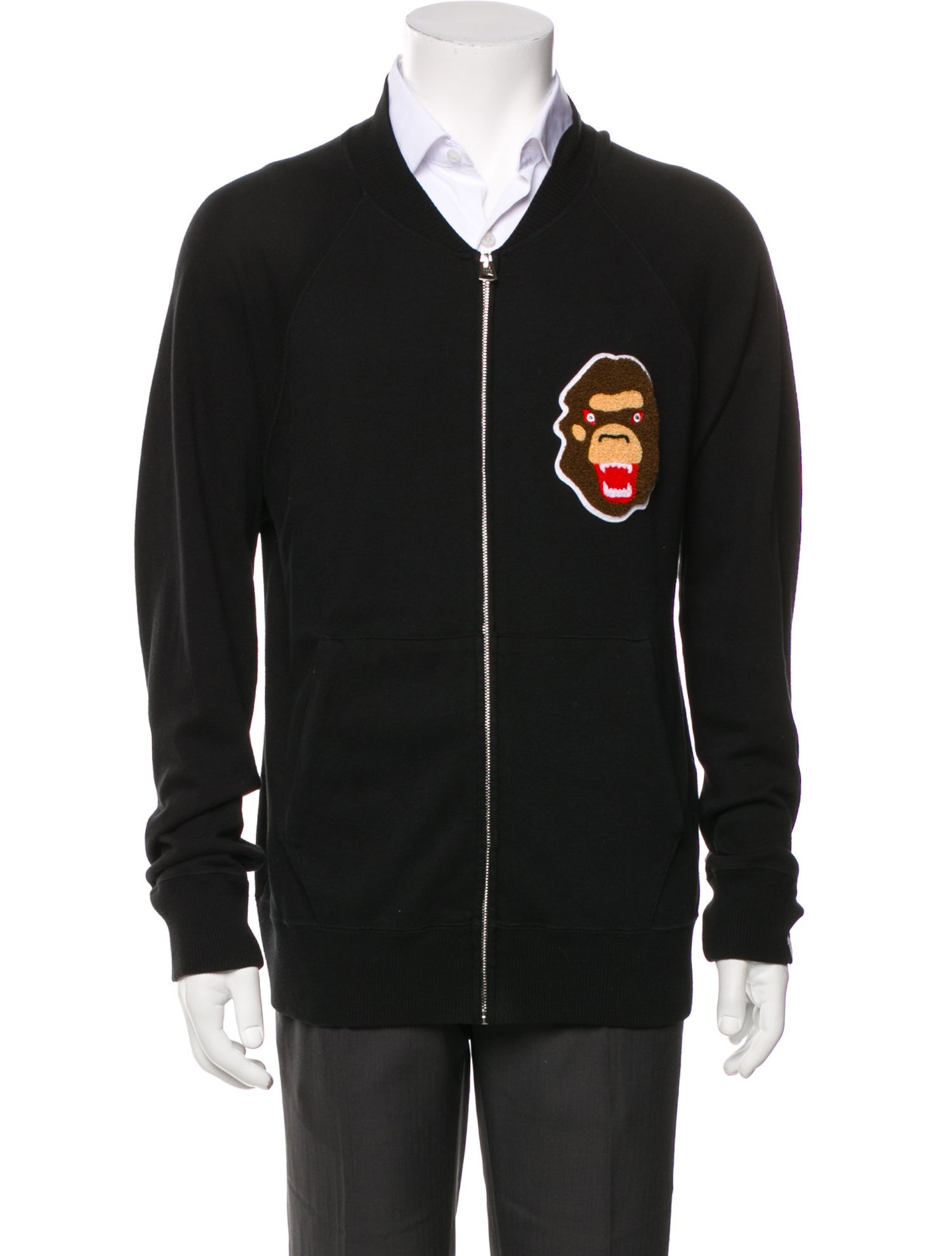 A Bathing Ape Graphic Print V-Neck Sweatshirt