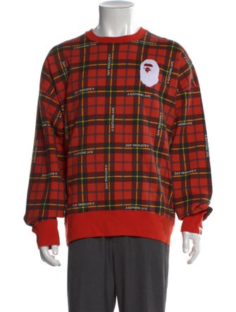 A Bathing Ape Plaid Logo Plaid Print Pullover