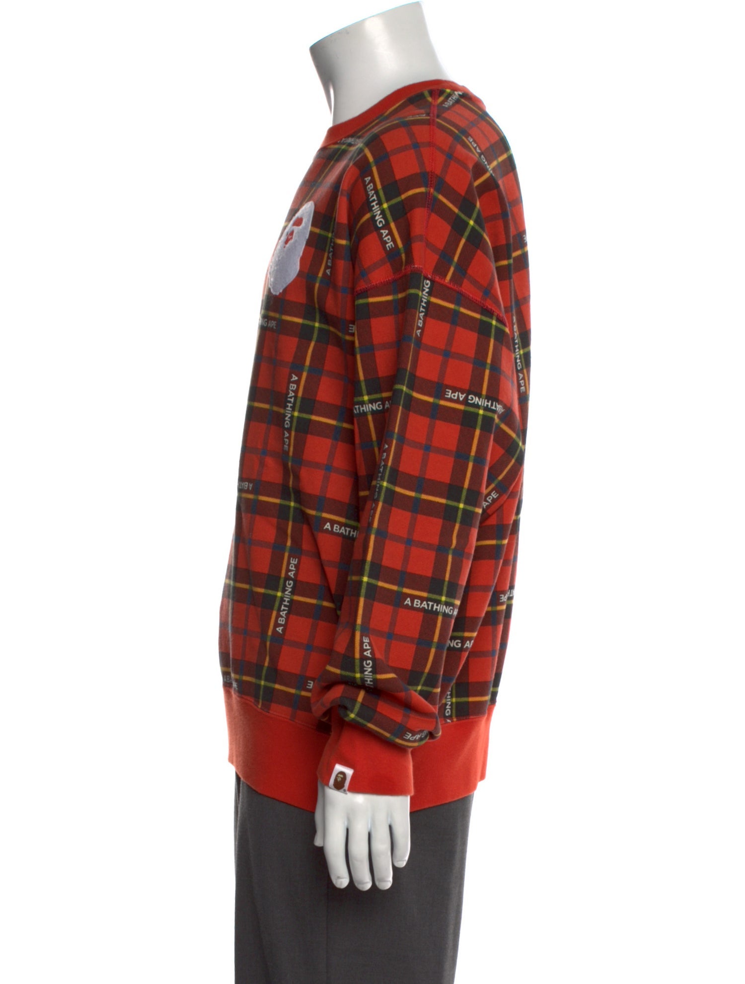 A Bathing Ape Plaid Logo Plaid Print Pullover