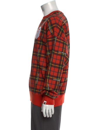 A Bathing Ape Plaid Logo Plaid Print Pullover