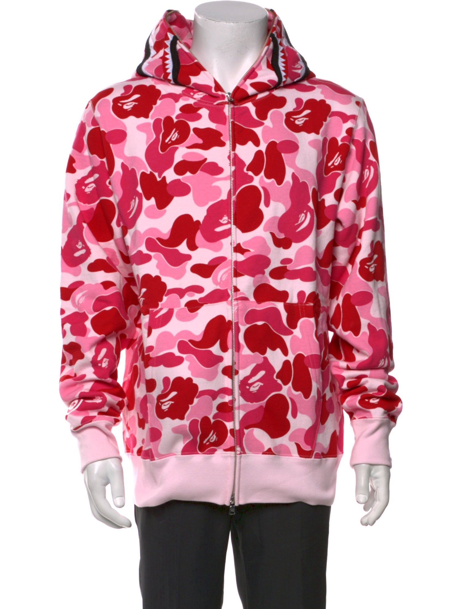 A Bathing Ape Shark Face Camo Camouflage Print Hoodie w/ Tags
