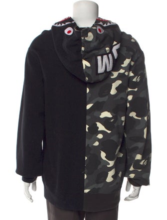A Bathing Ape Camo Shark Zip Up Printed Hoodie