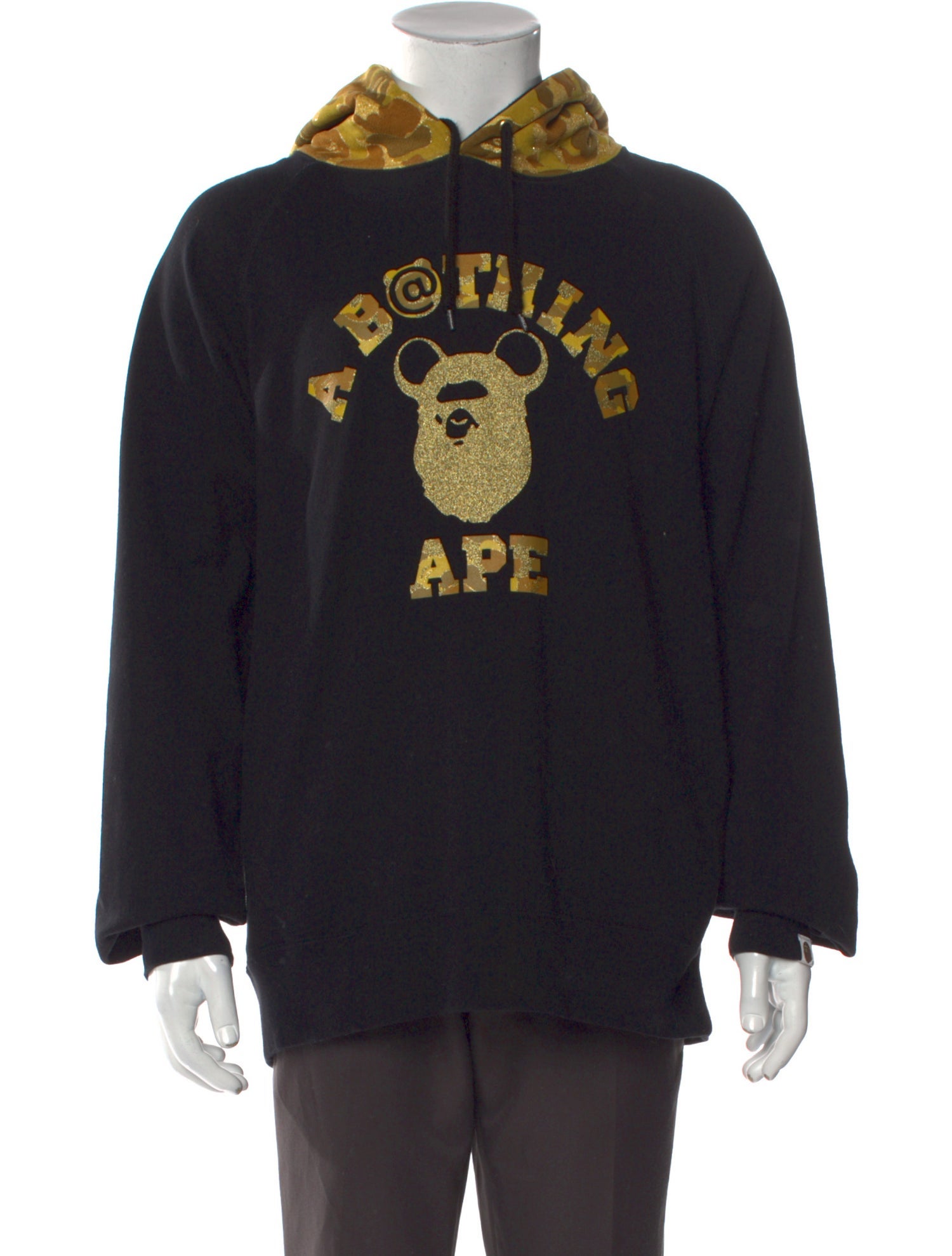 A Bathing Ape x Bearbrick College Logo Graphic Print Hoodie