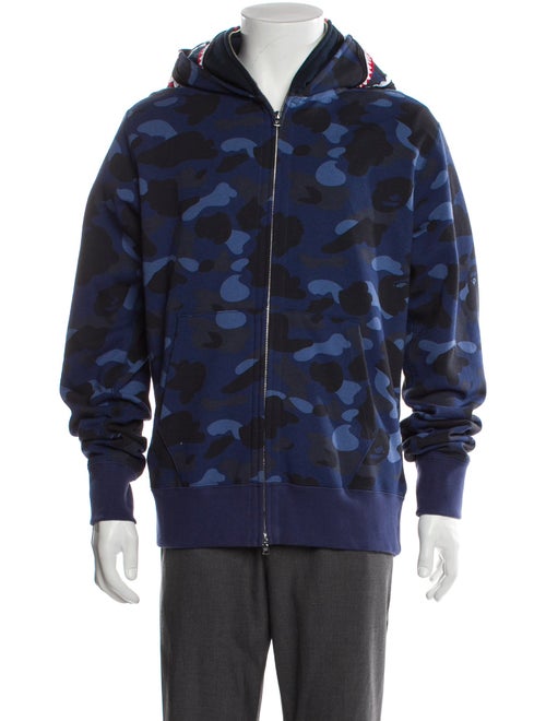 A Bathing Ape Camo Shark Wide Full Zip Double Hoodie Camouflage Print Hoodie