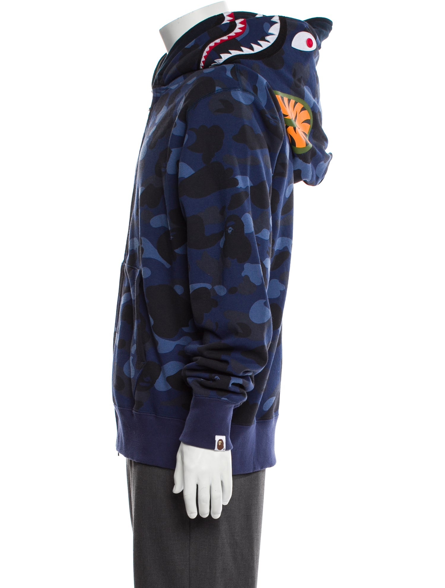 A Bathing Ape Camo Shark Wide Full Zip Double Hoodie Camouflage Print Hoodie