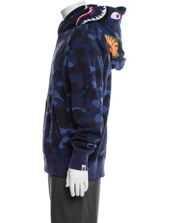 A Bathing Ape Camo Shark Wide Full Zip Double Hoodie Camouflage Print Hoodie