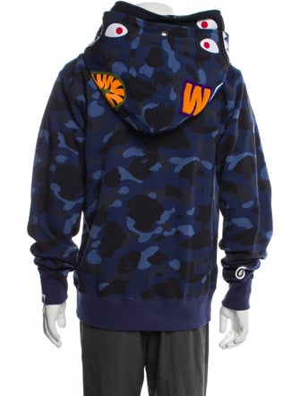A Bathing Ape Camo Shark Wide Full Zip Double Hoodie Camouflage Print Hoodie