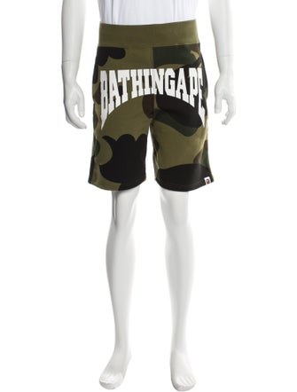 A Bathing Ape Logo Camo Sweatshorts Jogger Shorts