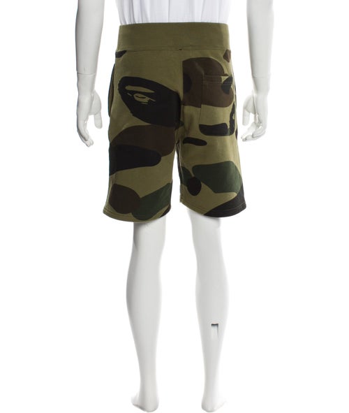 A Bathing Ape Logo Camo Sweatshorts Jogger Shorts