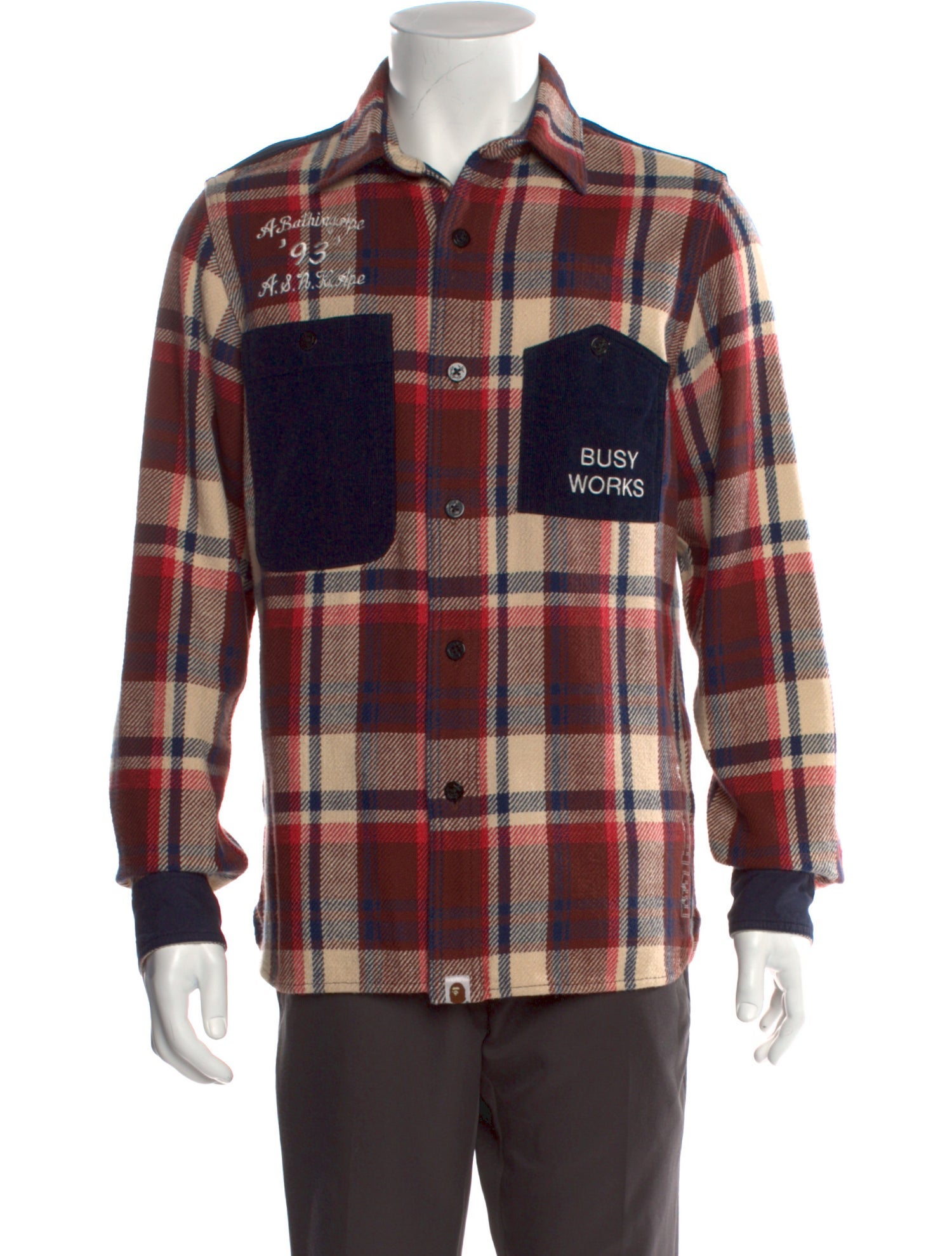 A Bathing Ape 2020 Busy Works Check Flannel Shirt