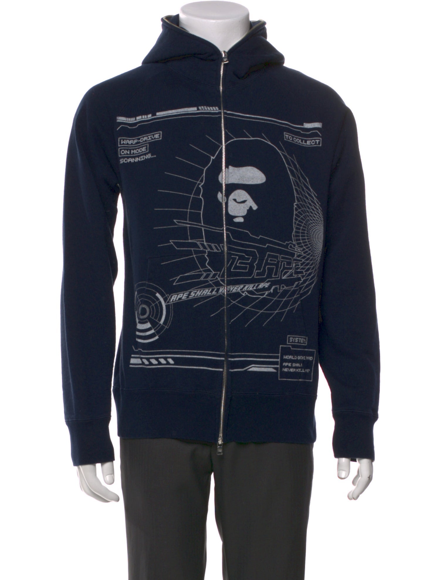 A Bathing Ape Overprint Graphic Print Hoodie