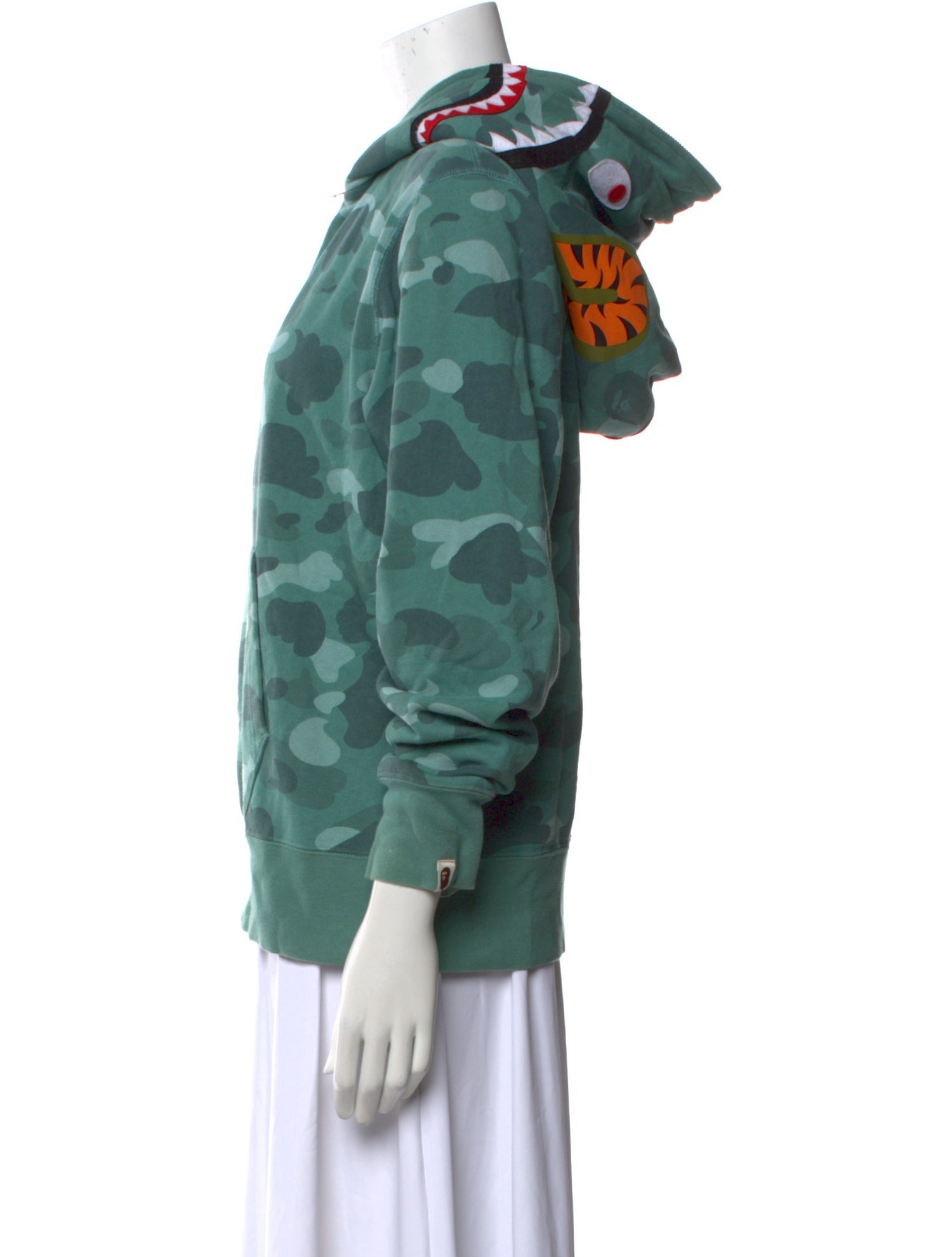 A Bathing Ape Camo Shark Zip Up Printed Sweatshirt