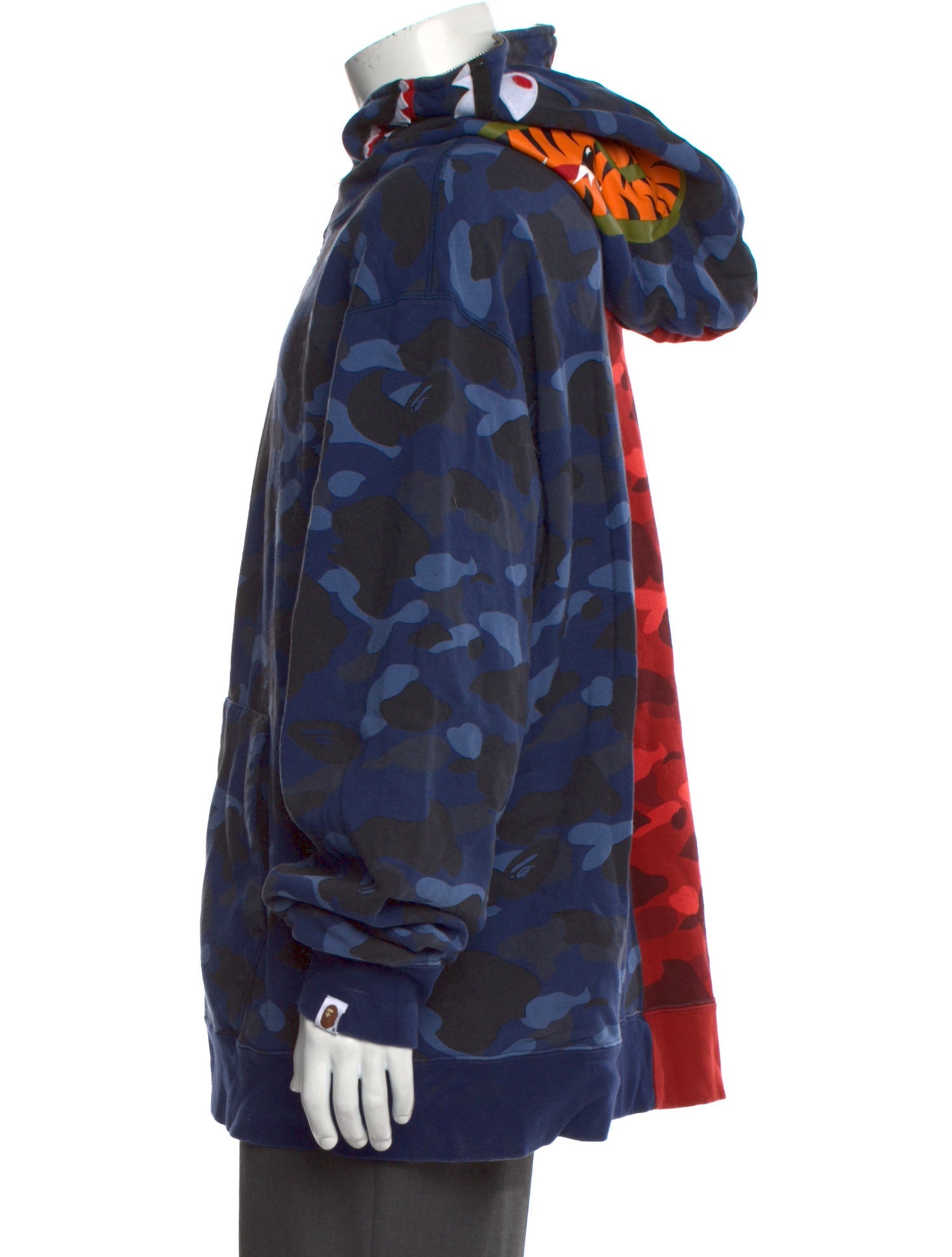 A Bathing Ape Shark Split Camo Zip Printed Hoodie