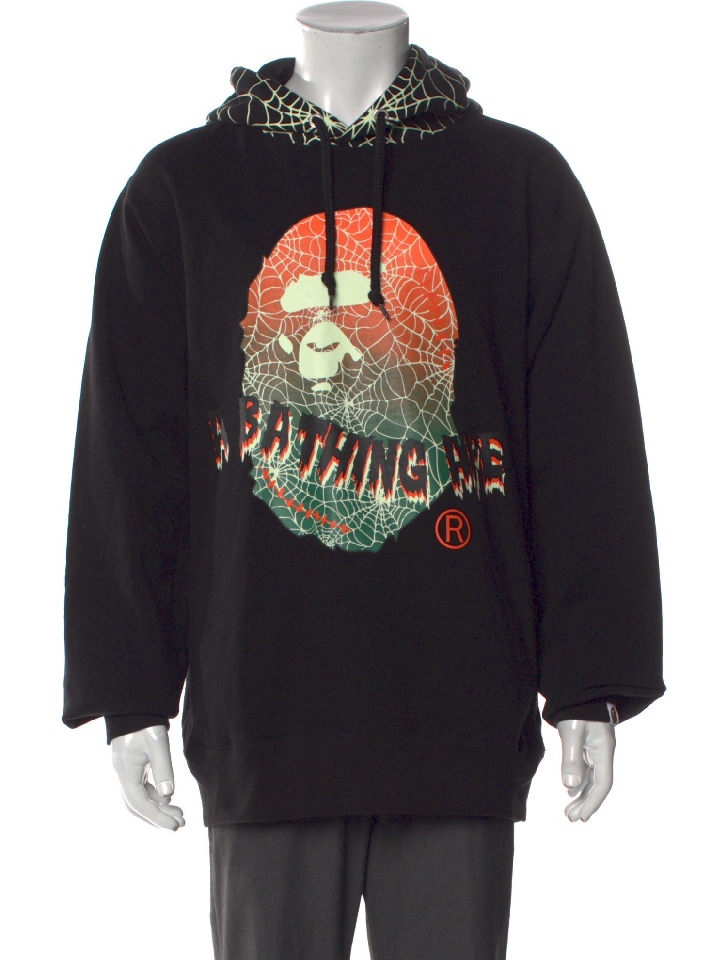 A Bathing Ape Halloween Ape Head Glow in the Dark Graphic Print Hoodie
