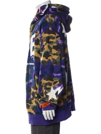 A Bathing Ape x Heron Preston Shark Zip Up Camouflage Print Parka
