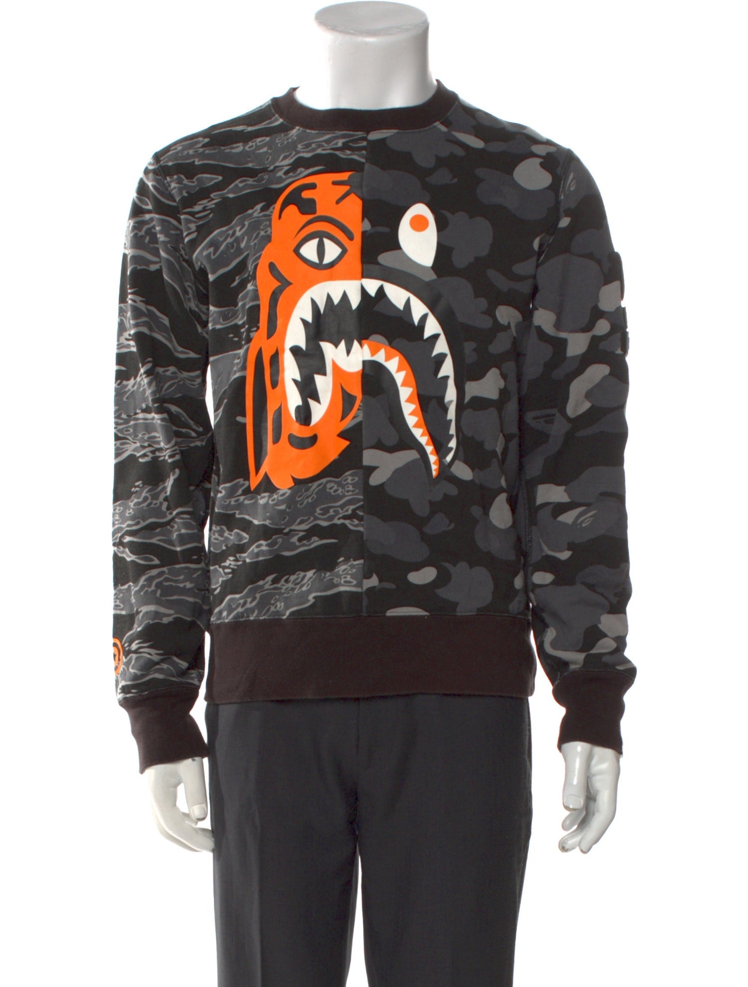 A Bathing Ape x Undefeated Tiger-Shark Graphic Print Sweatshirt