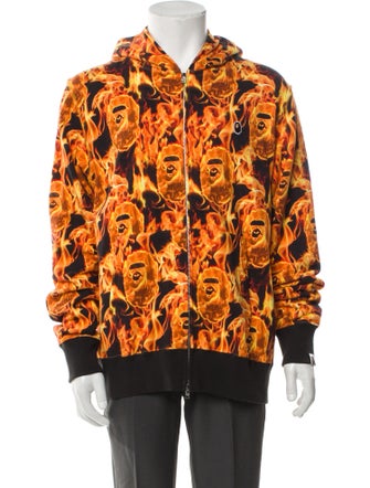 A Bathing Ape Printed Crew Neck Hoodie