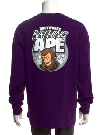 A Bathing Ape 2023 Ape Graphic L/S 'Purple' Henley