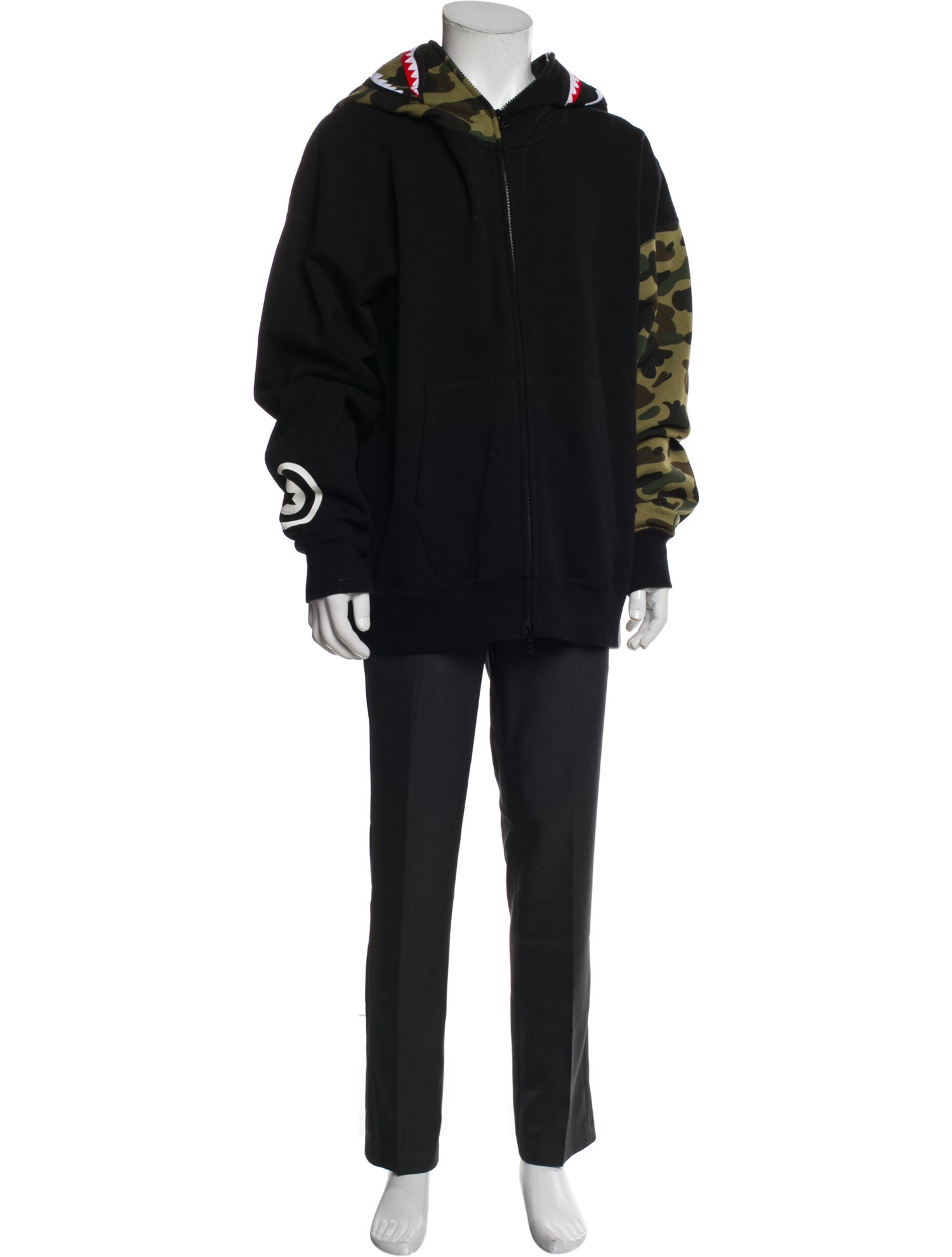 A Bathing Ape Shark Graphic Print Parka