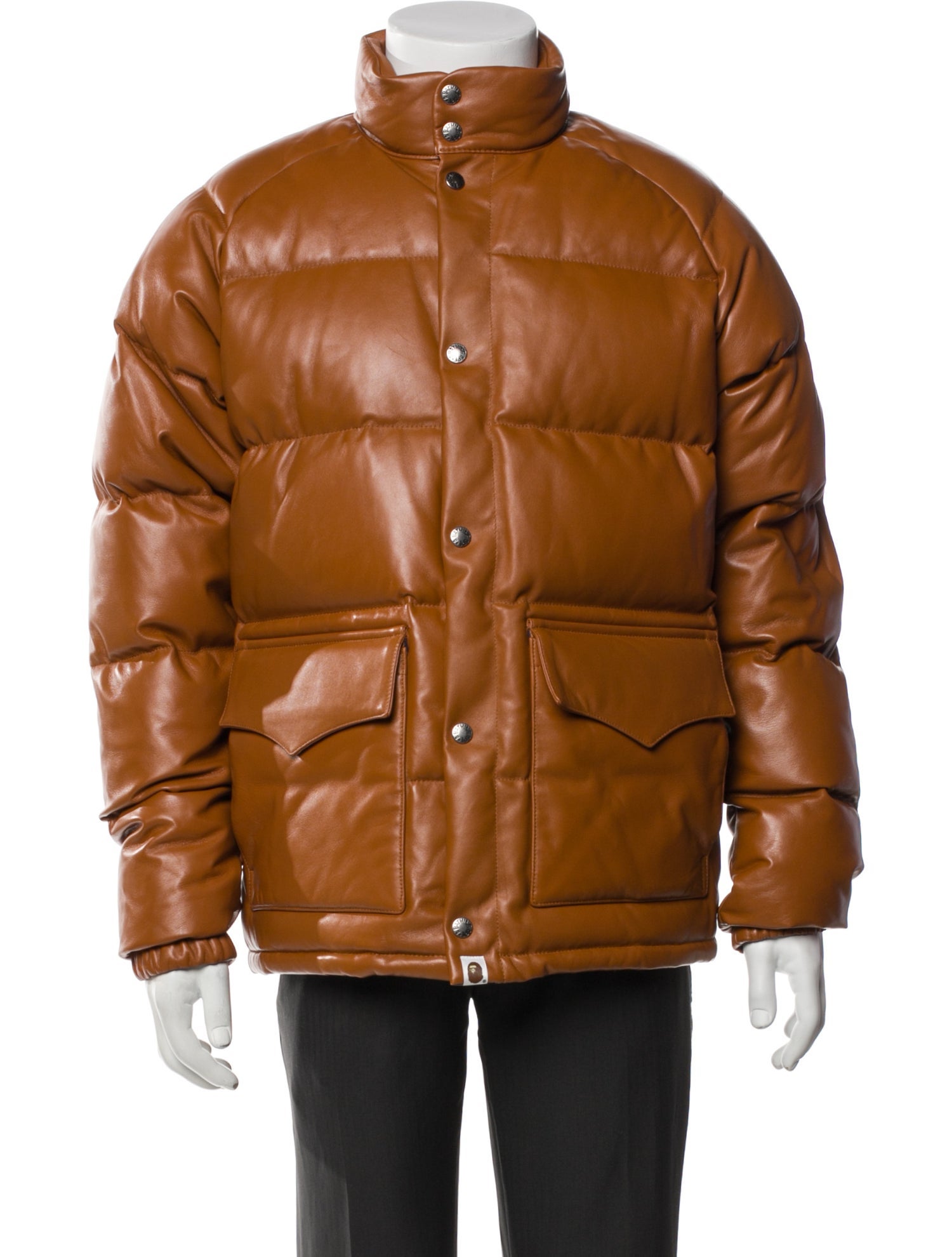 A Bathing Ape Classic Down '20th Anniversary' Leather Puffer Coat w/ Tags