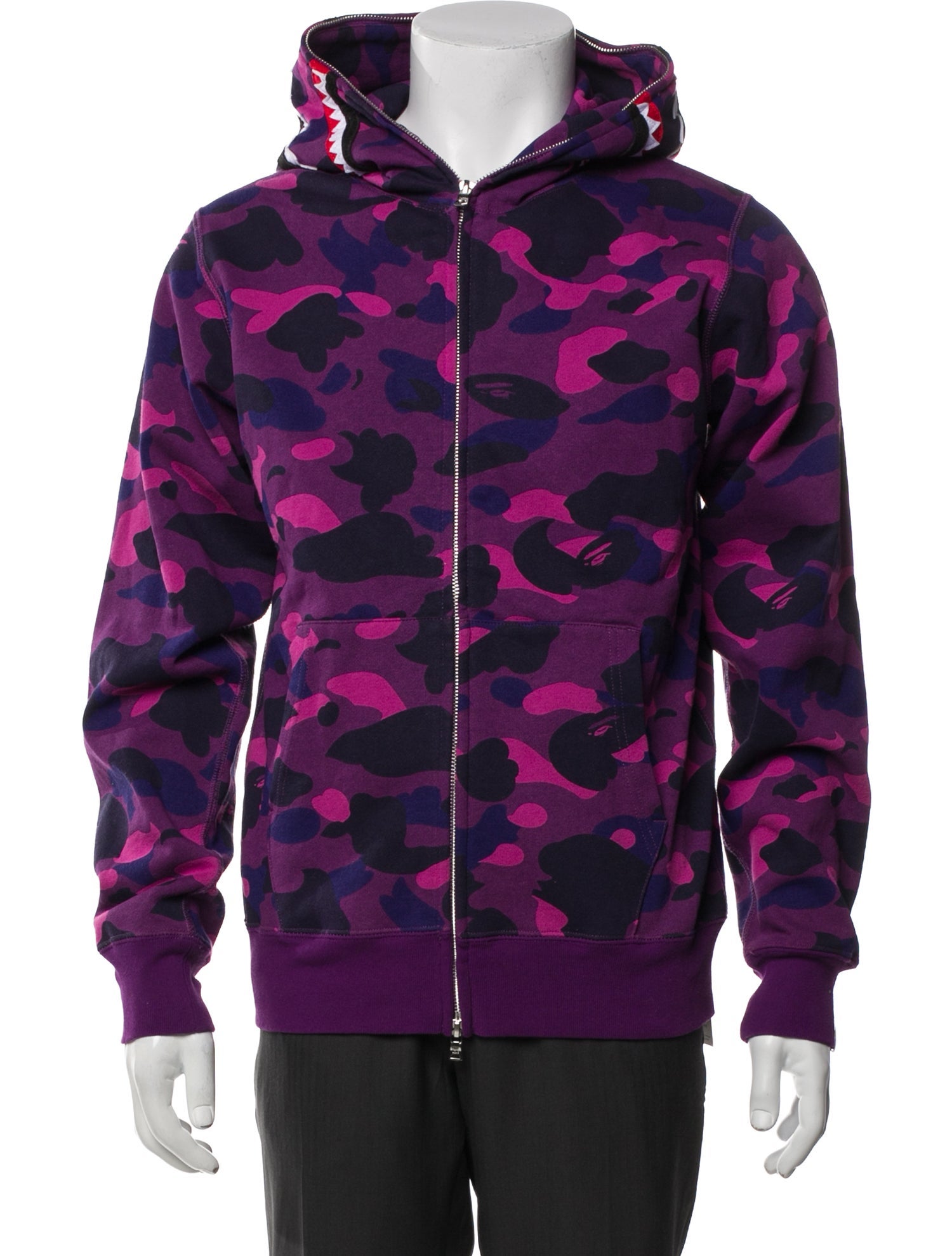 A Bathing Ape Shark Printed Hoodie