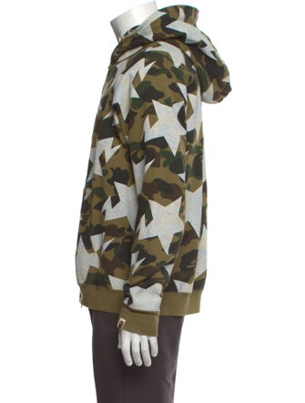 A Bathing Ape Star Logo Camo Printed Hoodie