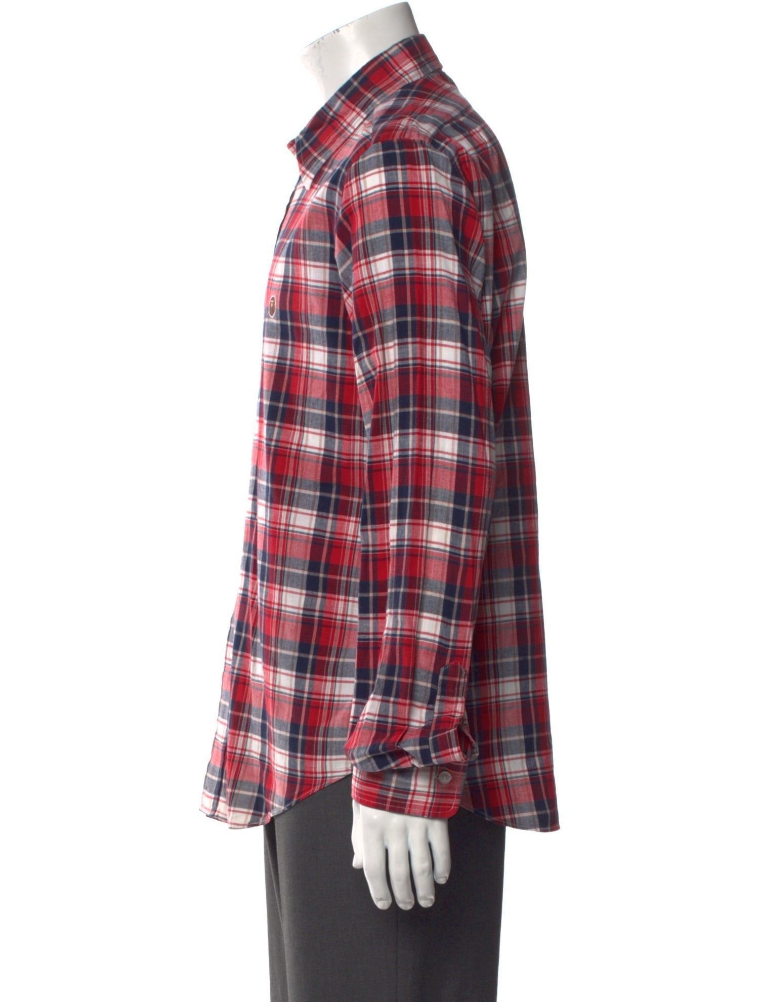 A Bathing Ape Plaid Print Long Sleeve Shirt