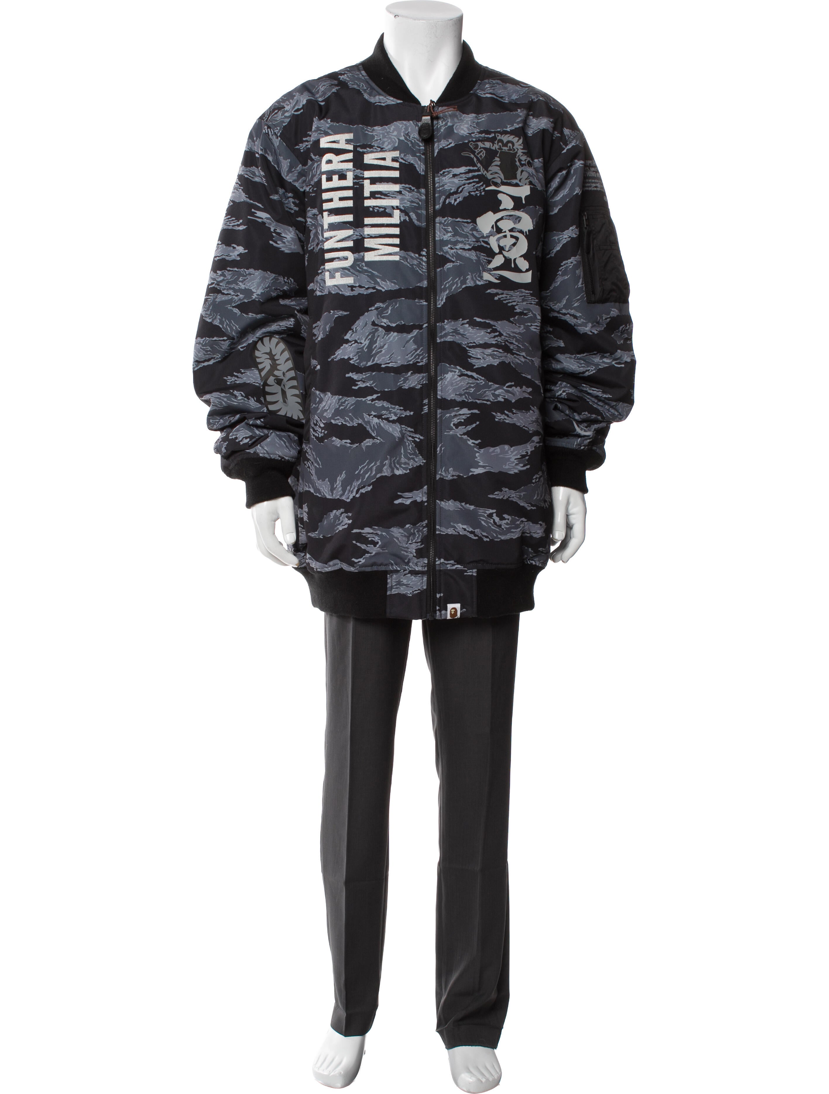A Bathing Ape 2023 Tiger Camo Long MA-1 Parka