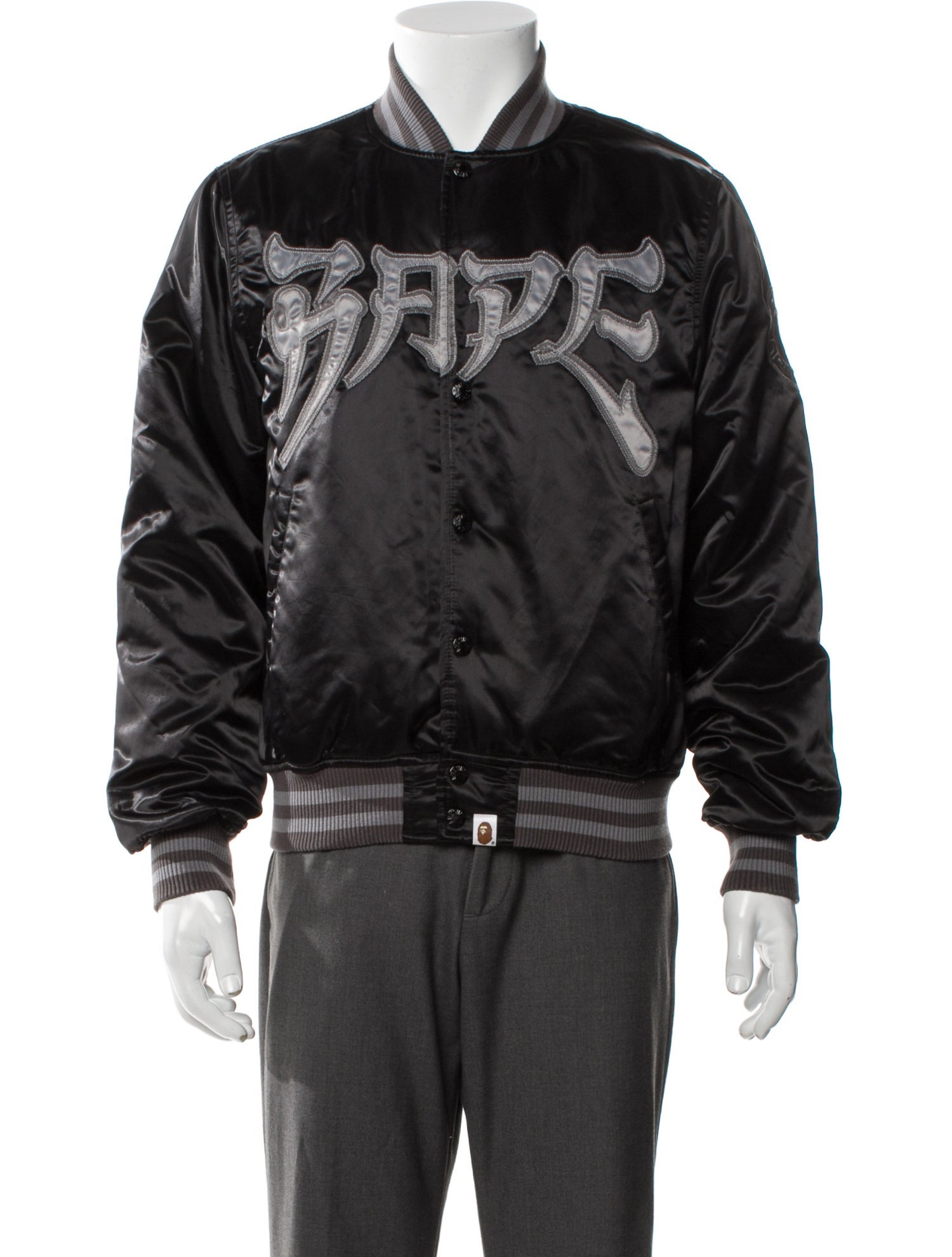 A Bathing Ape Striped Bomber Jacket