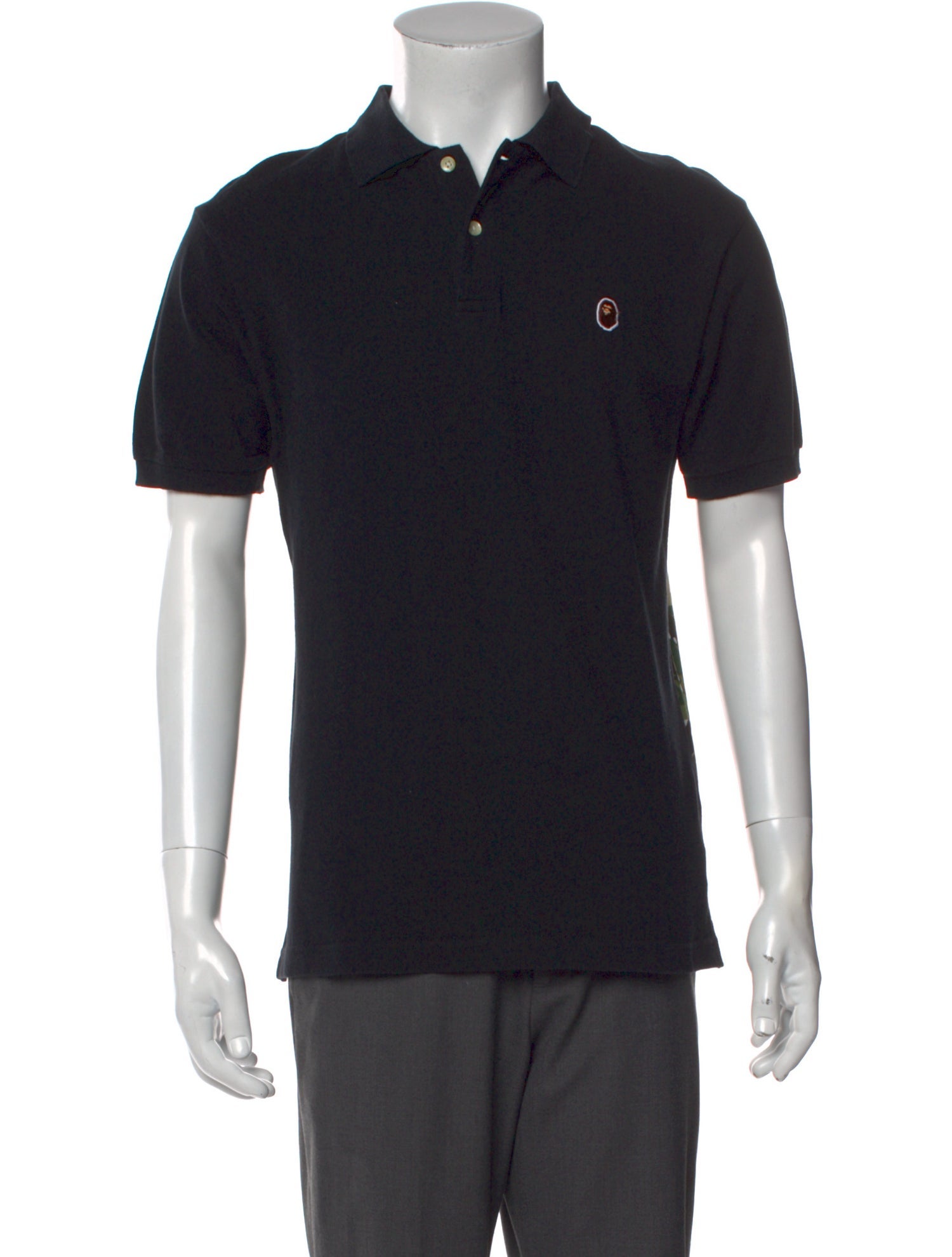 A Bathing Ape Patchwork Camo Crew Neck Polo Shirt