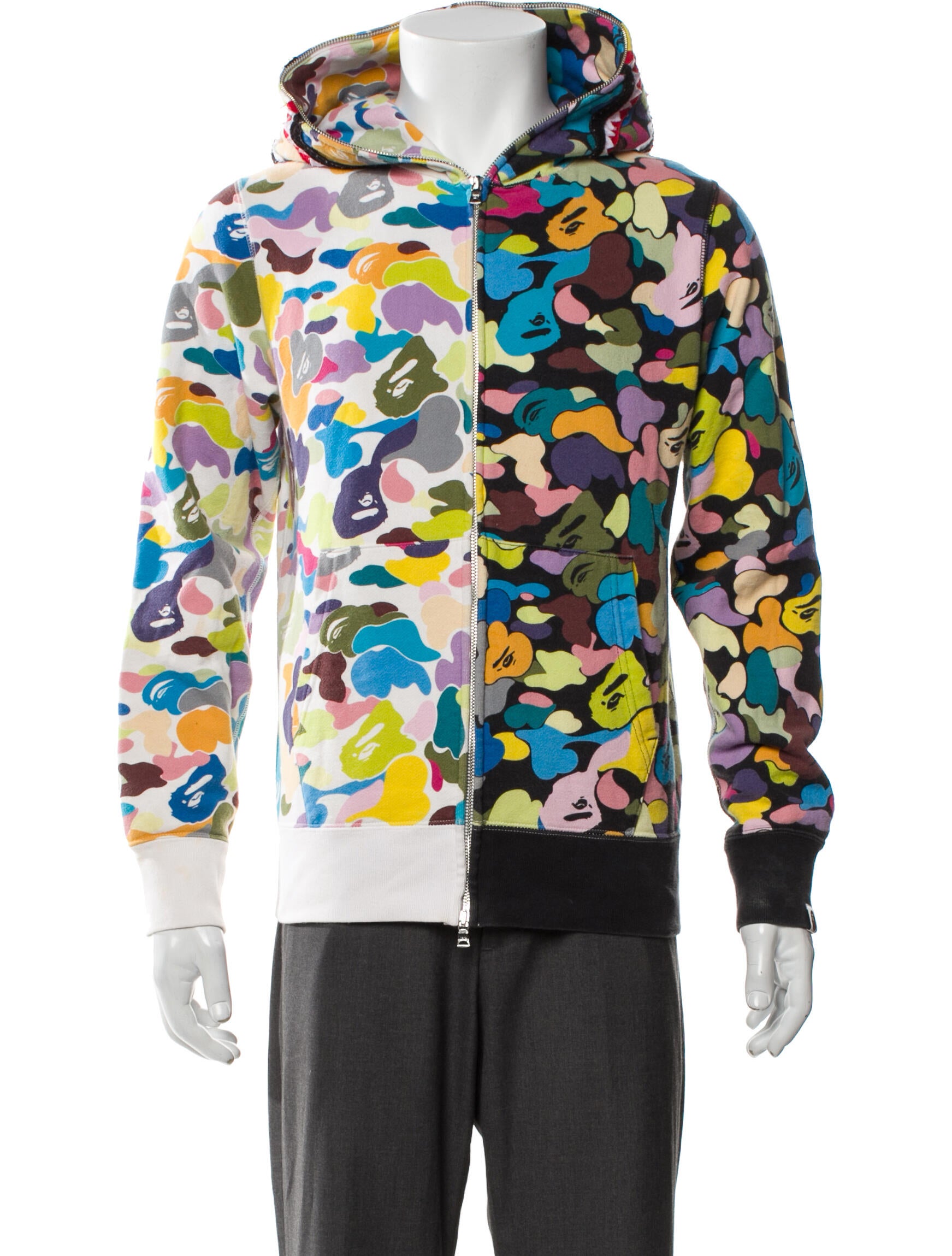 A Bathing Ape ABC Camo Zip Up Printed Hoodie