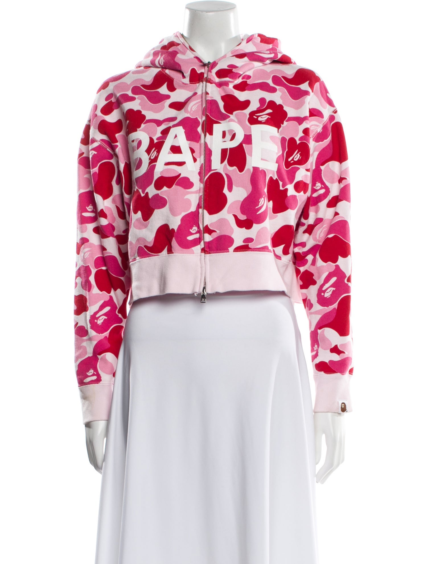 A Bathing Ape ABC Camo Zip Up Floral Print Crop Top