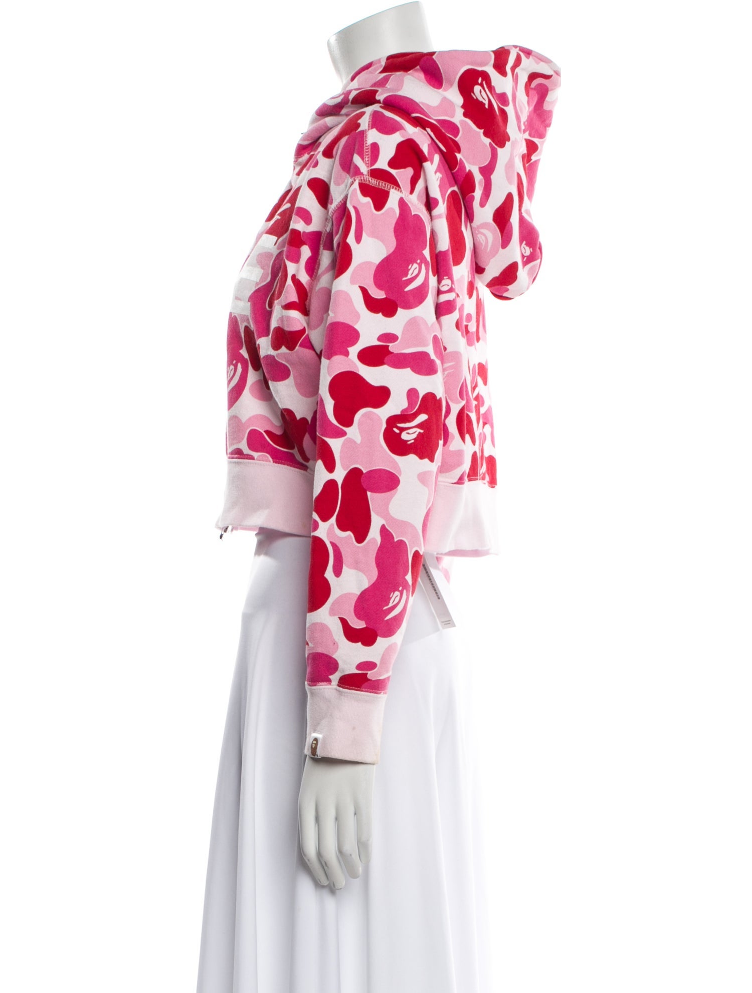 A Bathing Ape ABC Camo Zip Up Floral Print Crop Top