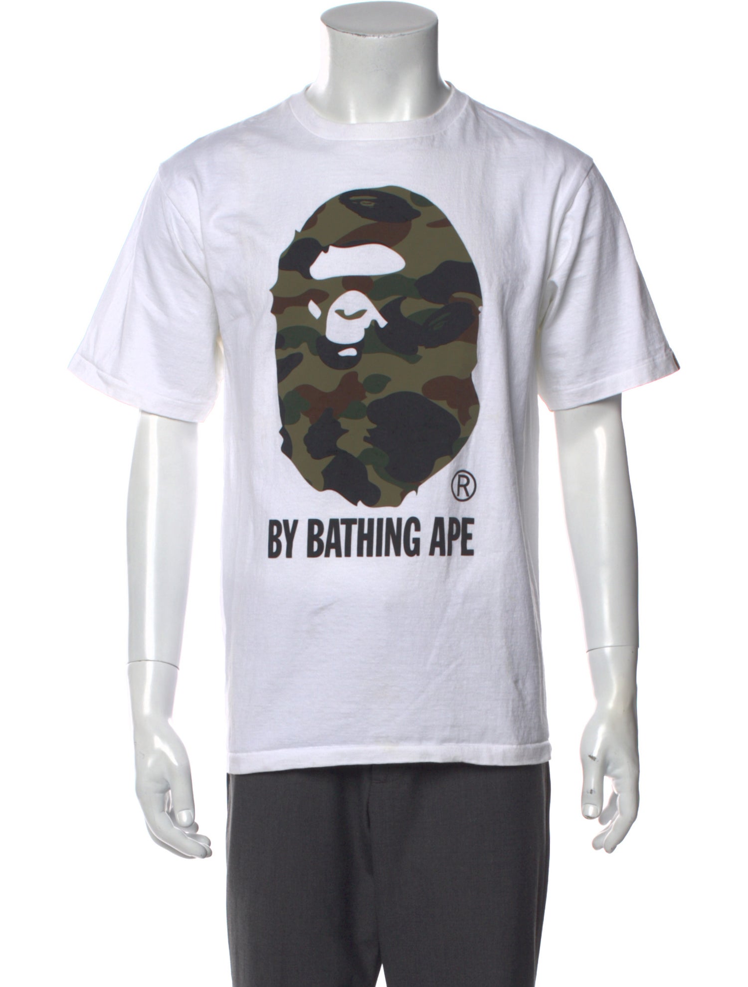 A Bathing Ape Camo Head Logo Graphic Print T-Shirt