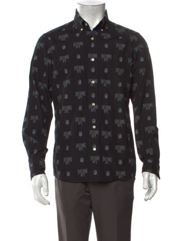 A Bathing Ape Casual Shirts Monogram Paisley Print Shirt M