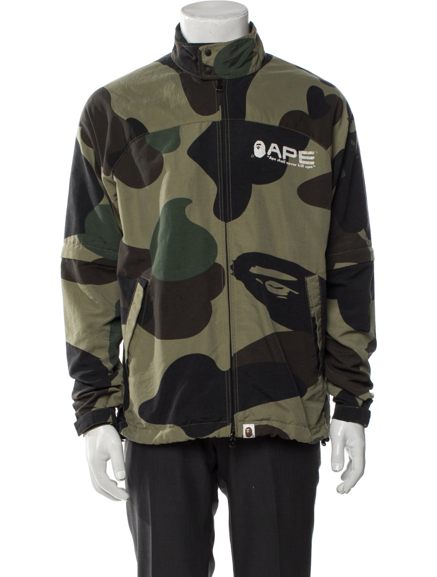 A Bathing Ape Zip Off Sleeve Camouflage Print Parka