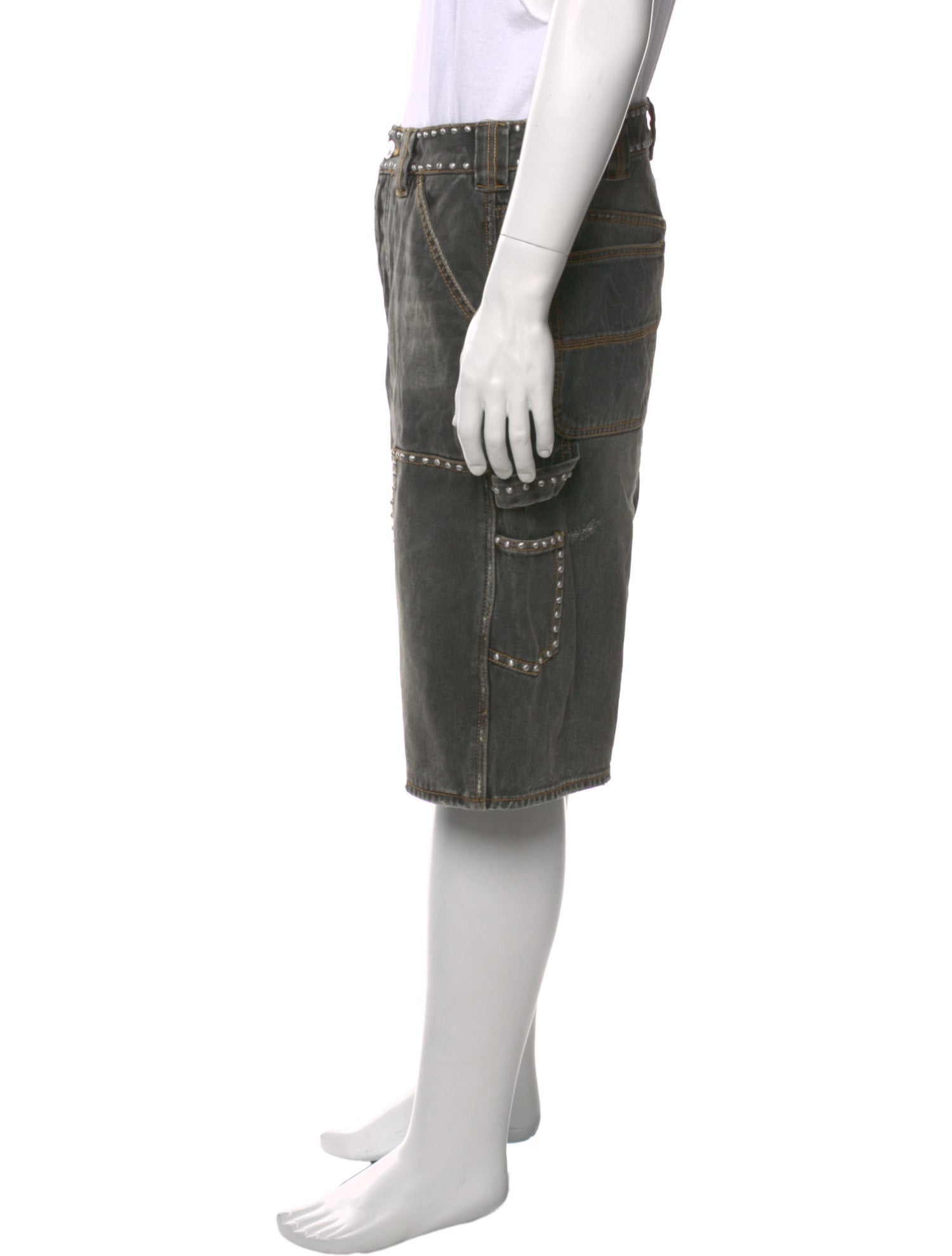 A Bathing Ape Faux Pearl Accents Denim Shorts