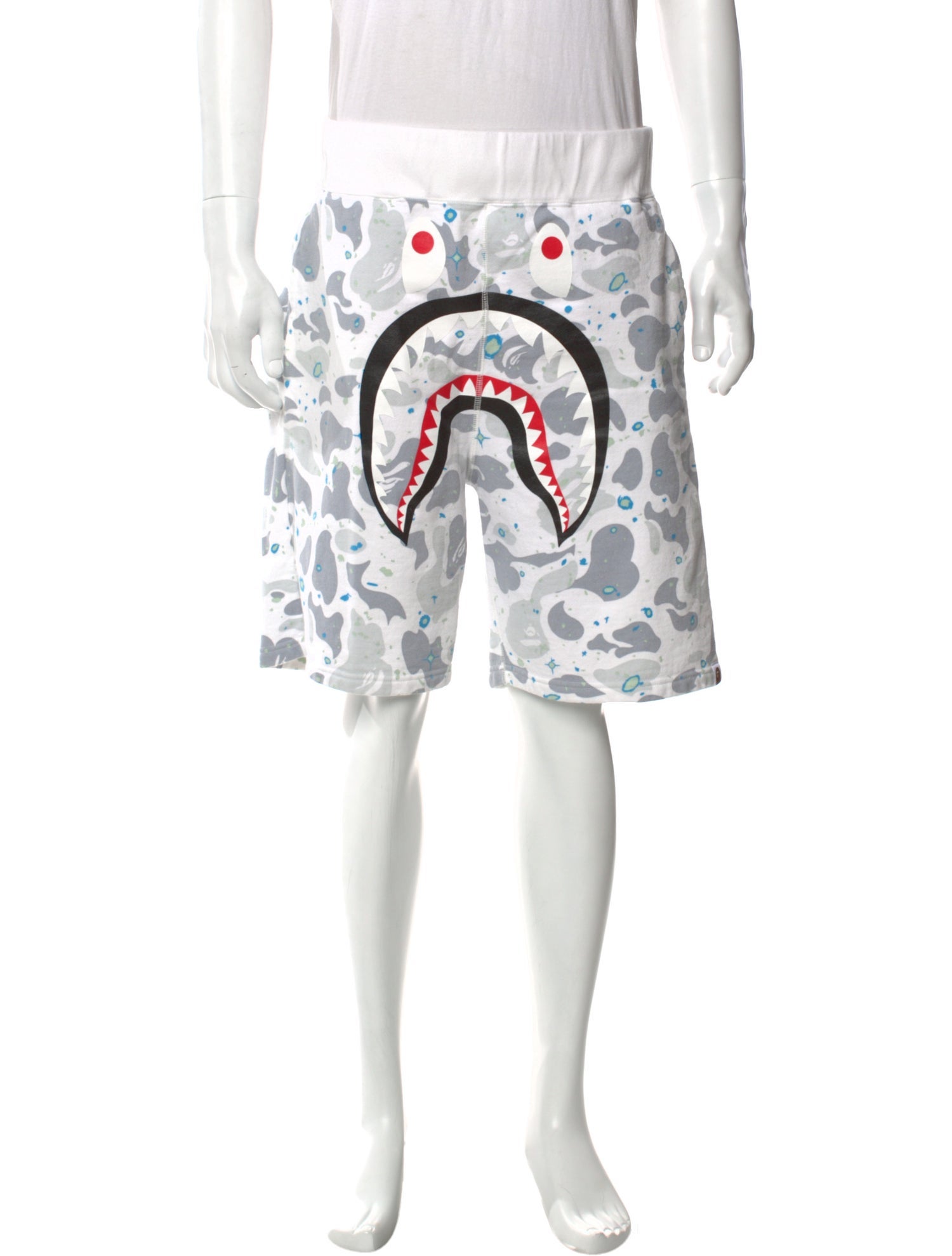 A Bathing Ape Space Camo Shark Jogger Shorts