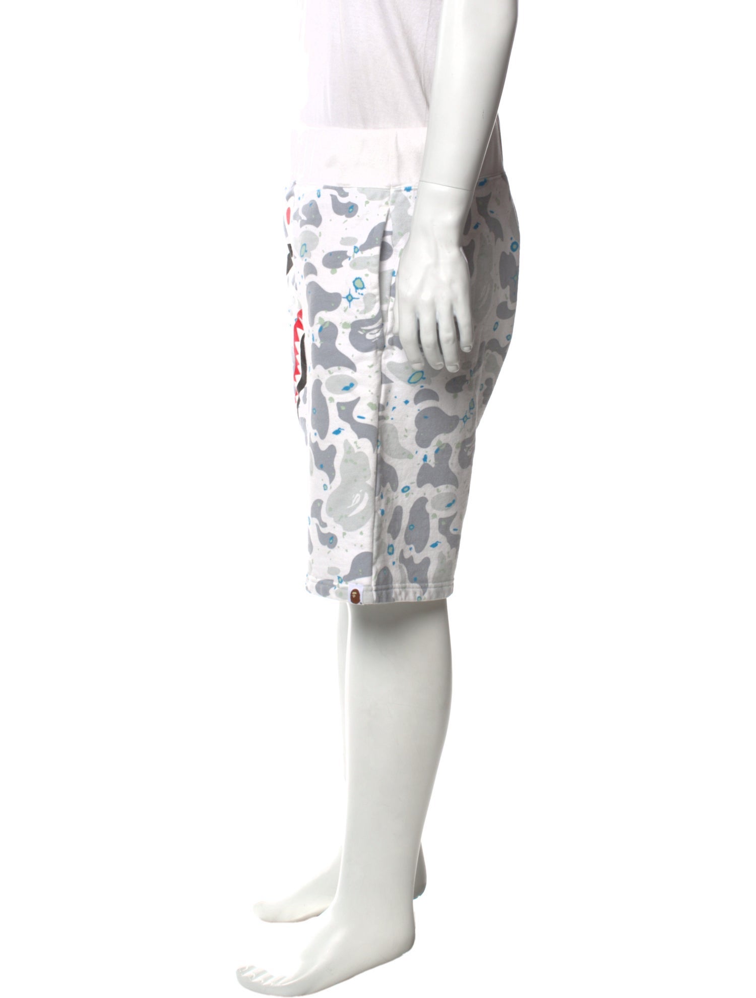 A Bathing Ape Space Camo Shark Jogger Shorts