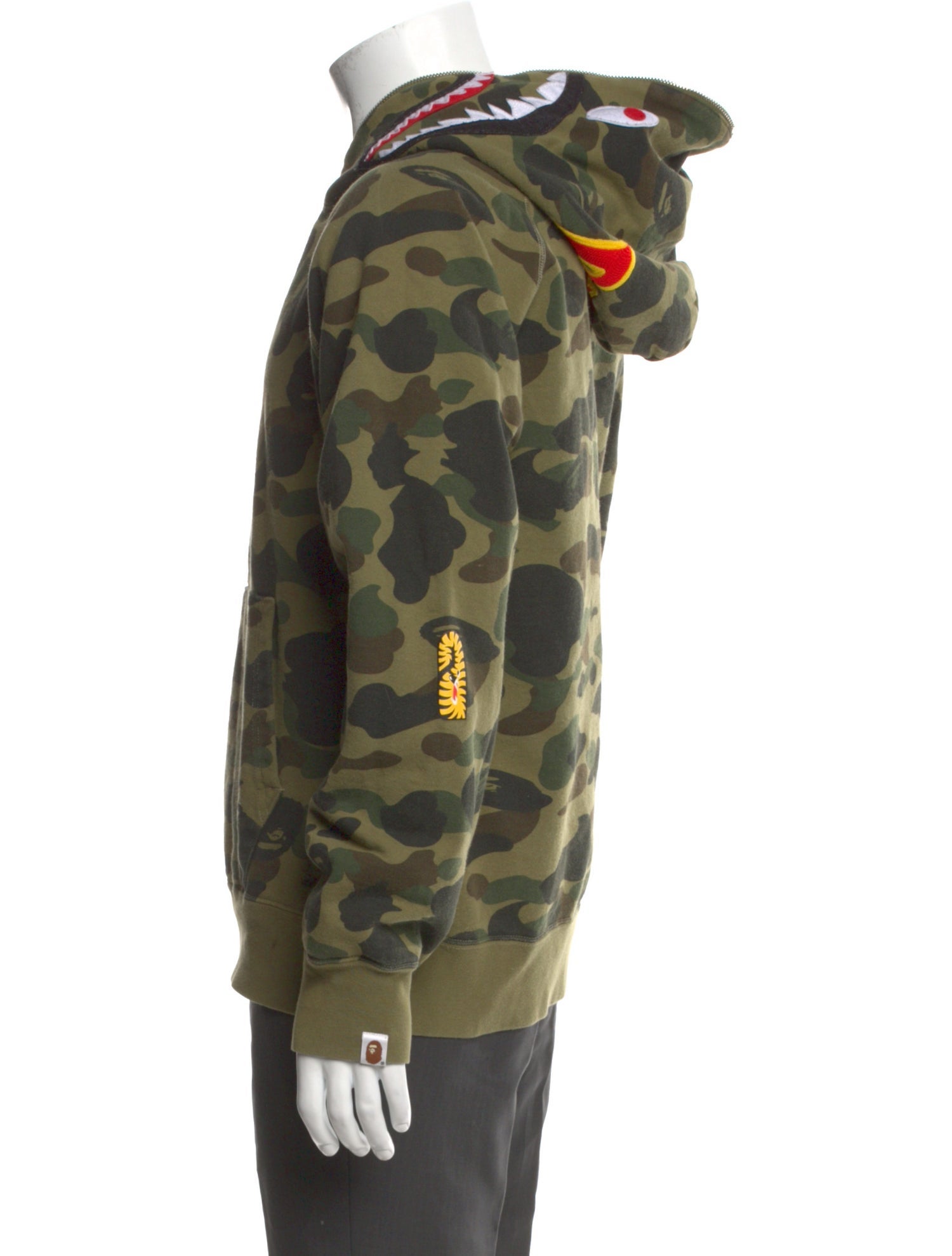 A Bathing Ape Quarter Zip Camo Shark Camouflage Print Hoodie