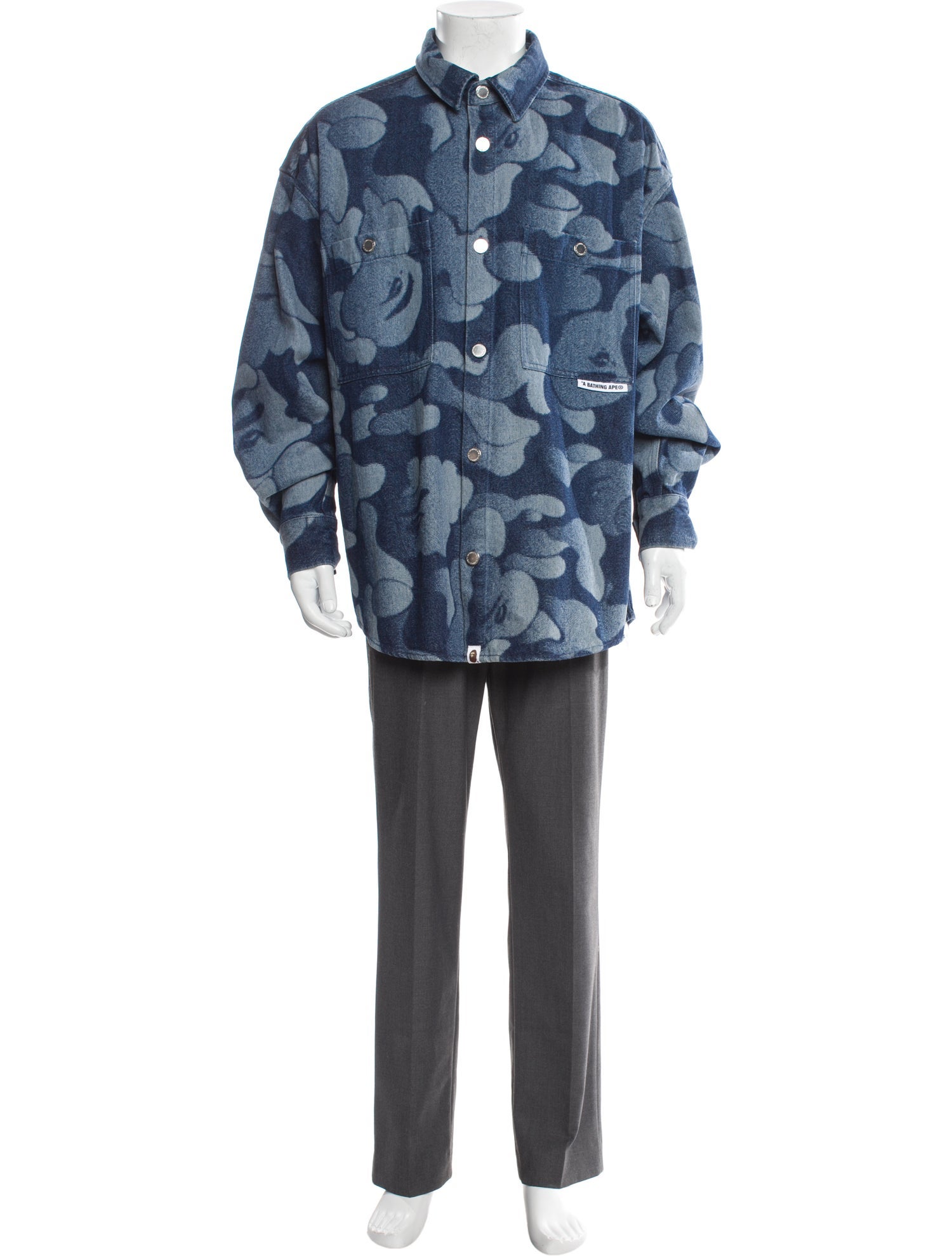A Bathing Ape Camo Laser Denim Work Printed Parka
