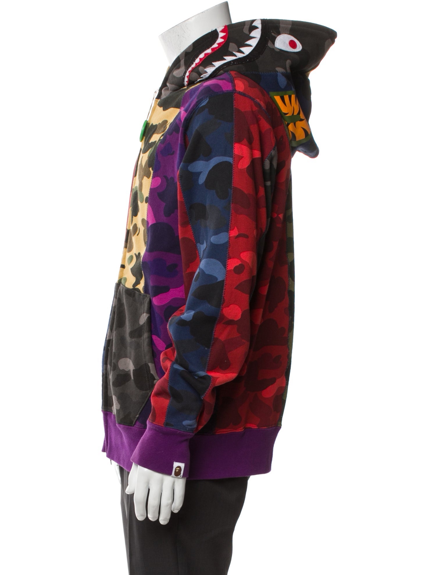 A Bathing Ape Crazy Camo Shark Printed Hoodie