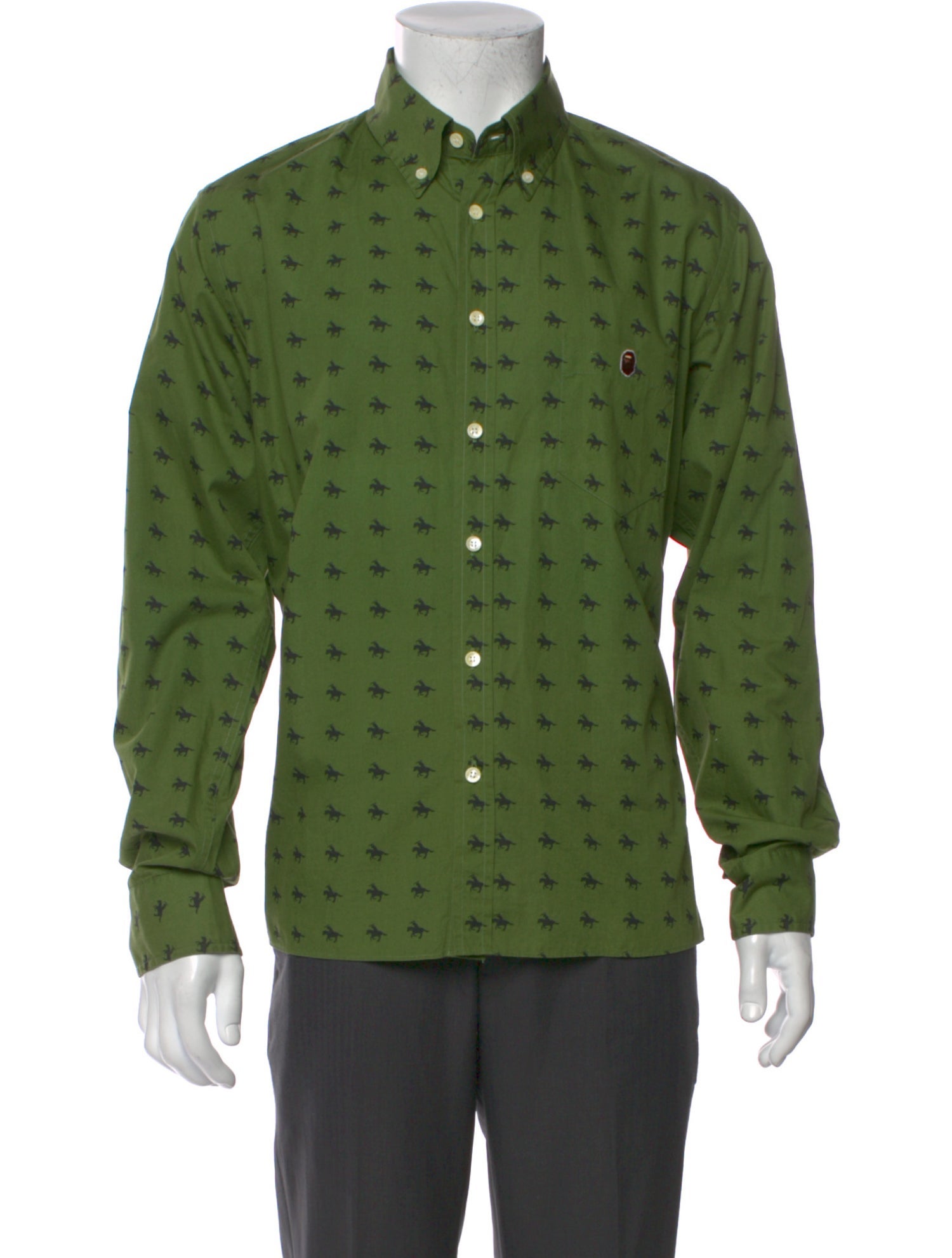 A Bathing Ape Plaid Print Long Sleeve Shirt