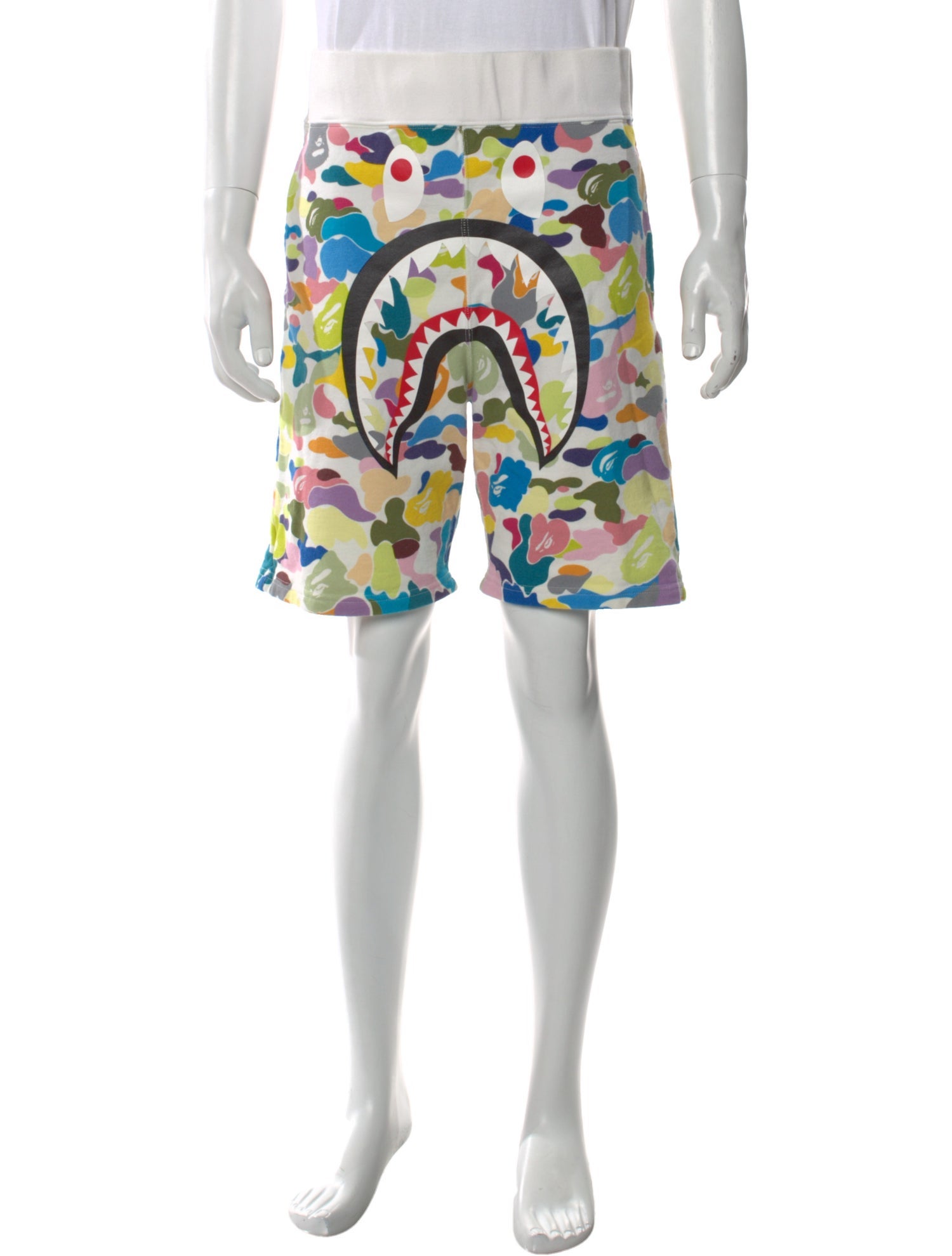 A Bathing Ape Camo Shark Flat Front Shorts