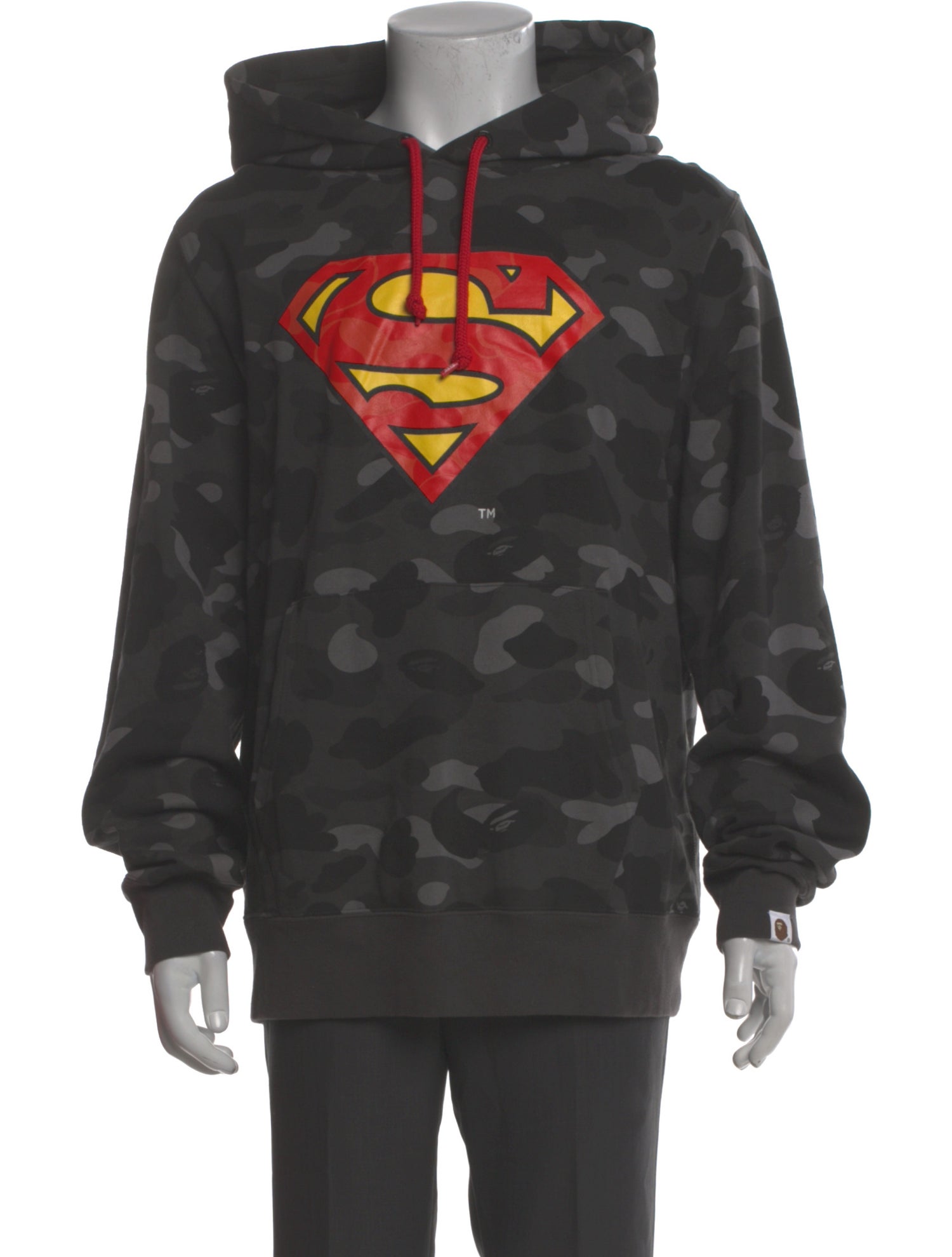 A Bathing Ape x DC Superman Camo Printed Hoodie