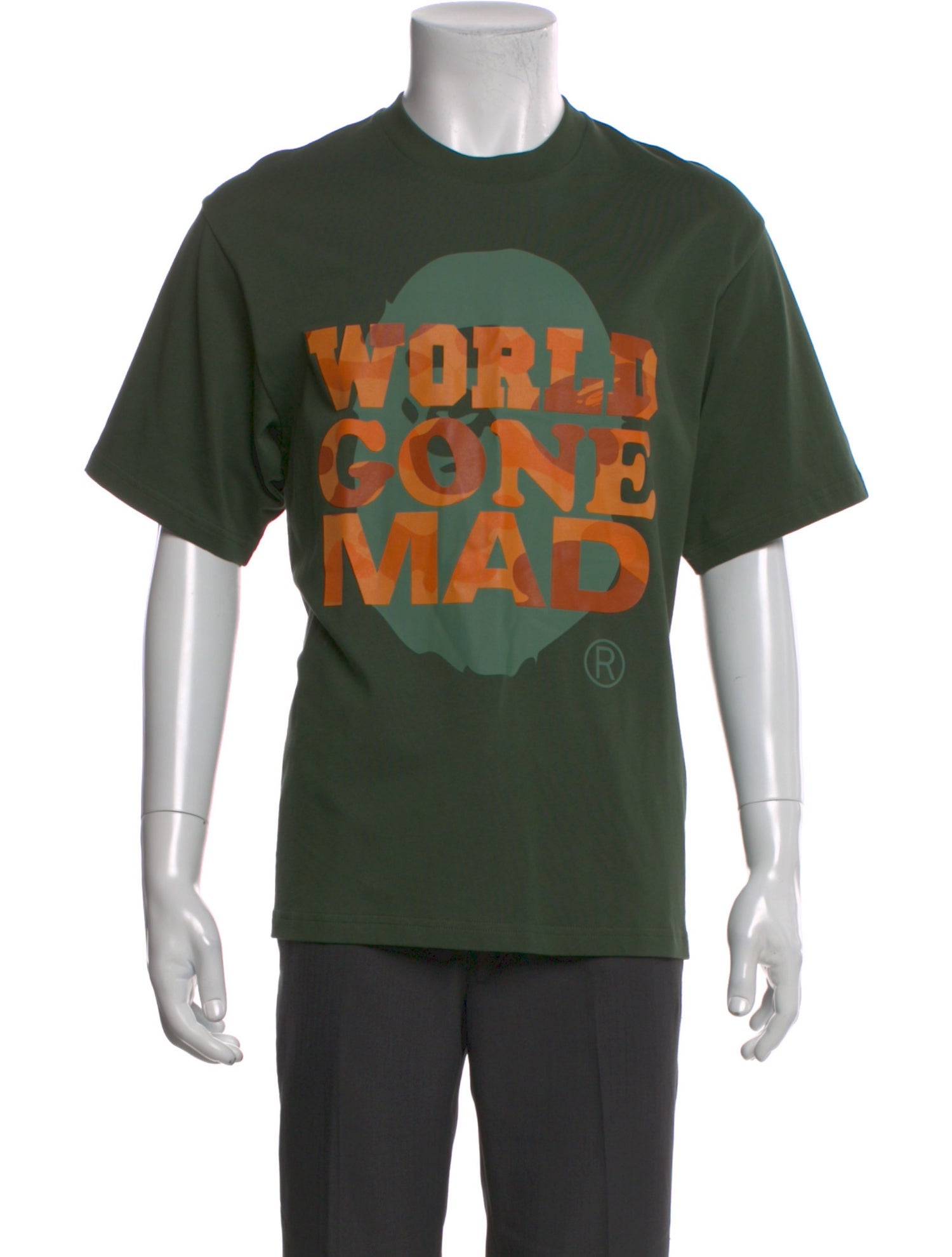 A Bathing Ape 'World Gone Mad' Graphic Print T-Shirt w/ Tags
