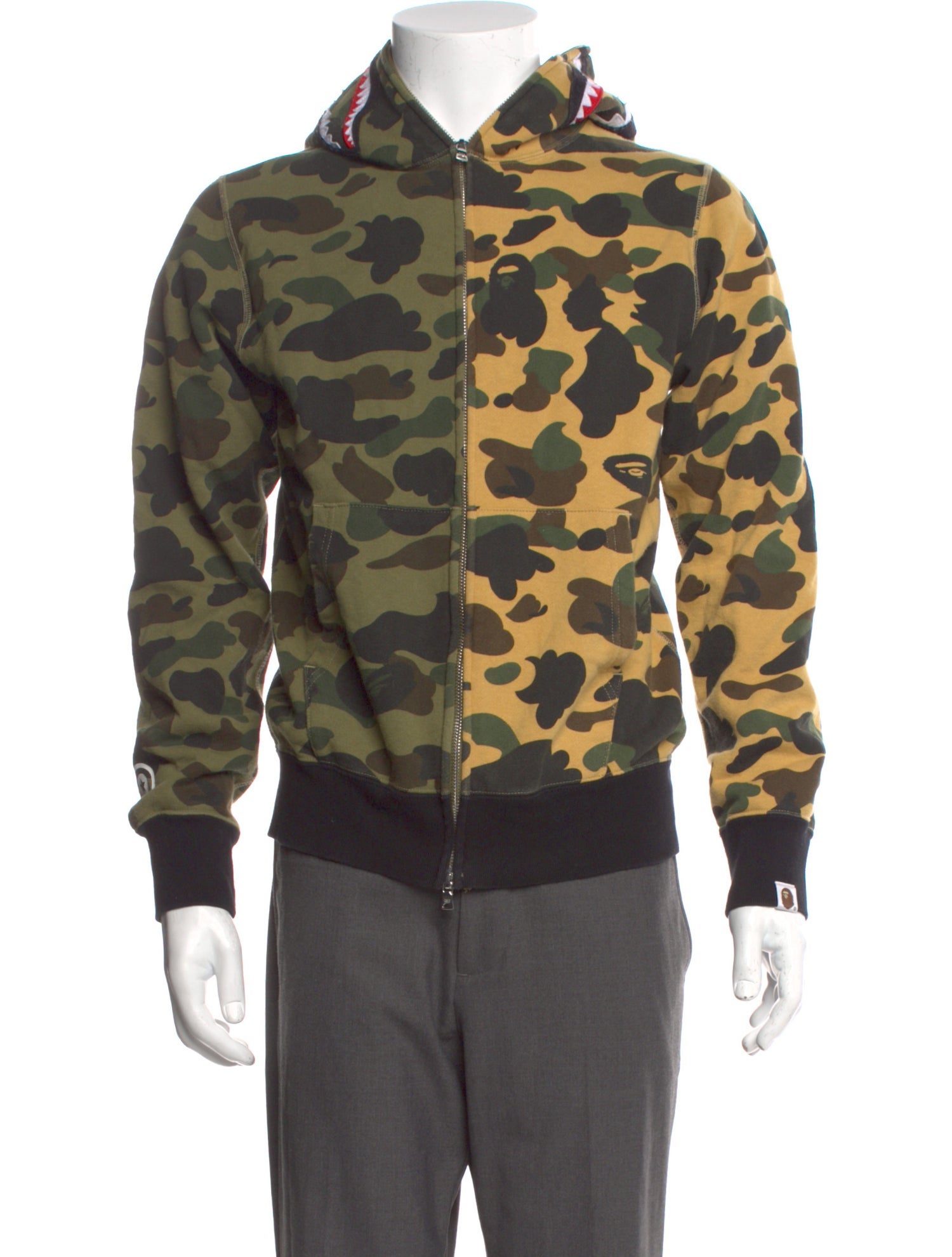 A Bathing Ape Camo Shark Full Zip Printed Hoodie