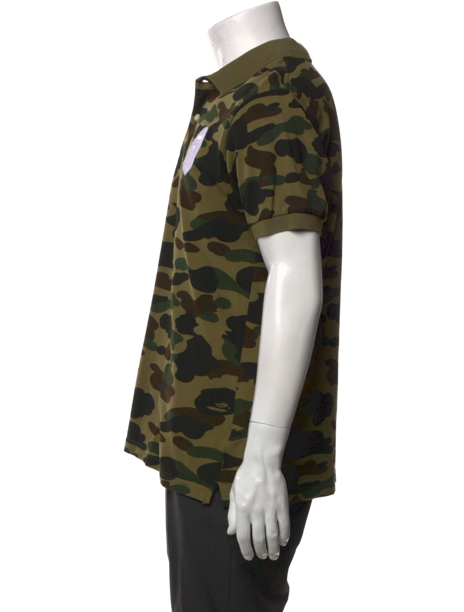 A Bathing Ape Ape Head Camouflage Print Polo Shirt