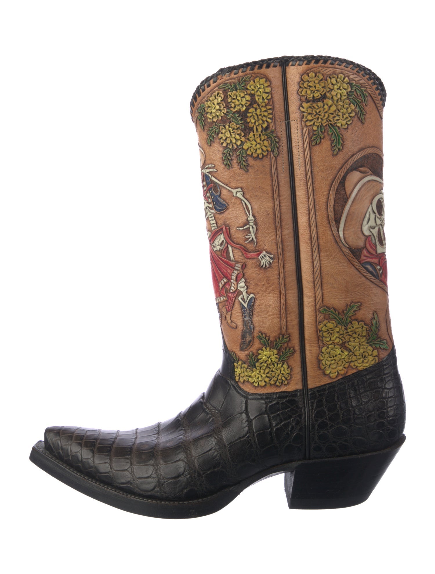 Back at the Ranch Leather Printed Western Boots