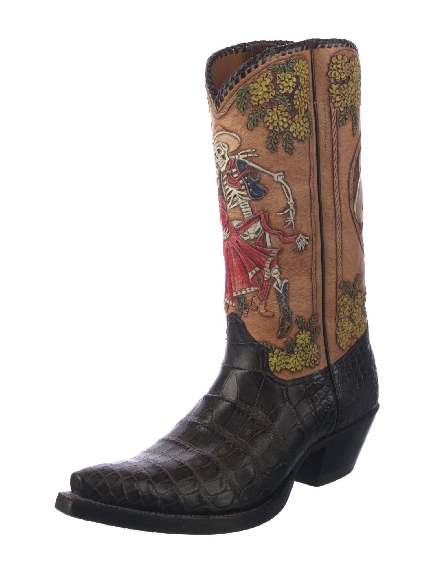Back at the Ranch Leather Printed Western Boots